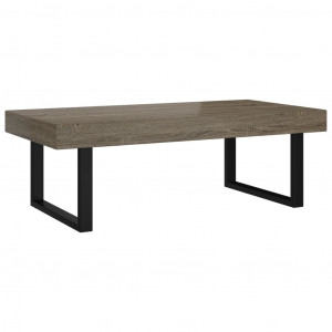 Mesa de centro MDF y hierro gris y negro 120x60x40 cm H