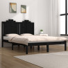 Estructura de cama de madera maciza de pino negra 140x190 cm 1