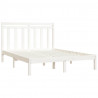 Estructura de cama doble madera maciza blanca 135x190 cm 4
