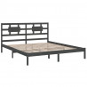 Estrutura de cama 200x200 cm madeira maciça cinzento 4