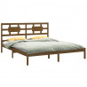 Estructura de cama madera maciza de pino marrón miel 200x200 cm 3
