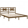 Estructura de cama madera maciza de pino marrón miel 200x200 cm 4