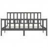 Estrutura de cama 200x200 cm madeira maciça cinzento 5