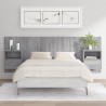 Cabecero de cama con mesitas madera contrachapada gris Sonoma 1