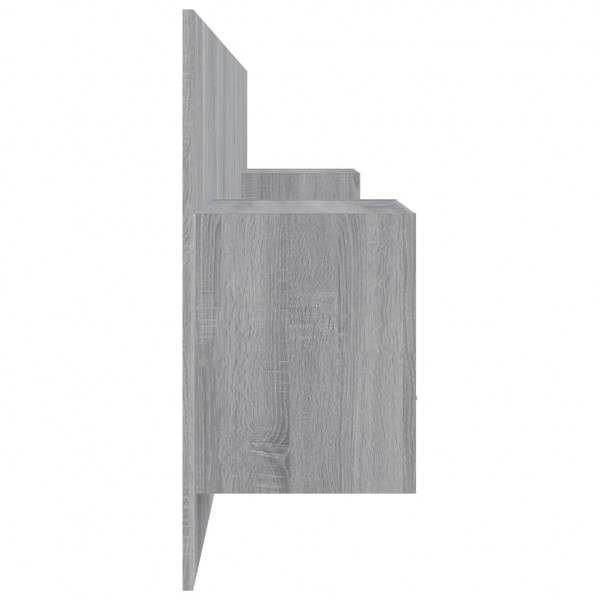 Cabecero de cama con mesitas madera contrachapada gris Sonoma M 5