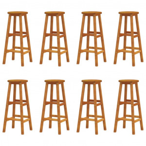 Bancos de bar 8 pcs madeira de acácia maciça H