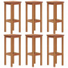 Juego muebles de bar de jardín 7 piezas madera maciza de acacia 5