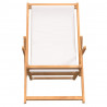 Silla de playa plegable de madera maciza de teca crema 3