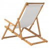 Silla de playa plegable de madera maciza de teca crema 4