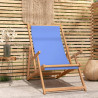 Silla de playa plegable de madera maciza de teca azul 1