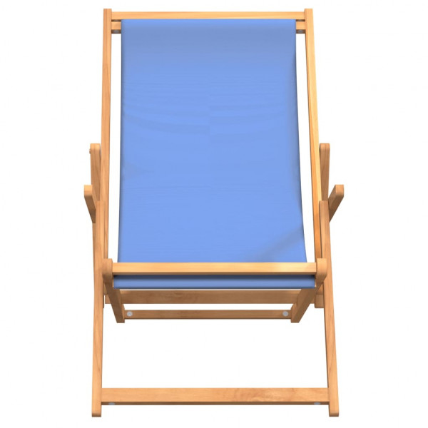 Silla de playa plegable de madera maciza de teca azul M 3