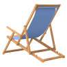 Silla de playa plegable de madera maciza de teca azul 5