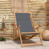 Silla de playa plegable de madera maciza de teca gris 1
