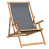 Silla de playa plegable de madera maciza de teca gris 2