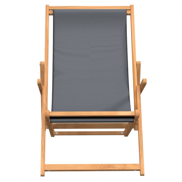 Silla de playa plegable de madera maciza de teca gris M 3