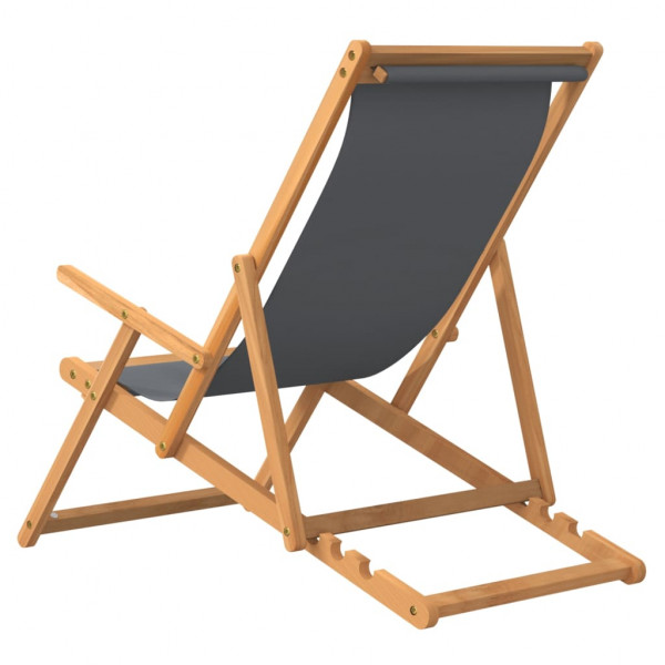 Silla de playa plegable de madera maciza de teca gris M 5