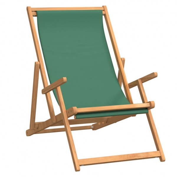 Silla de playa plegable de madera maciza de teca verde M 2