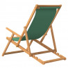 Silla de playa plegable de madera maciza de teca verde 5