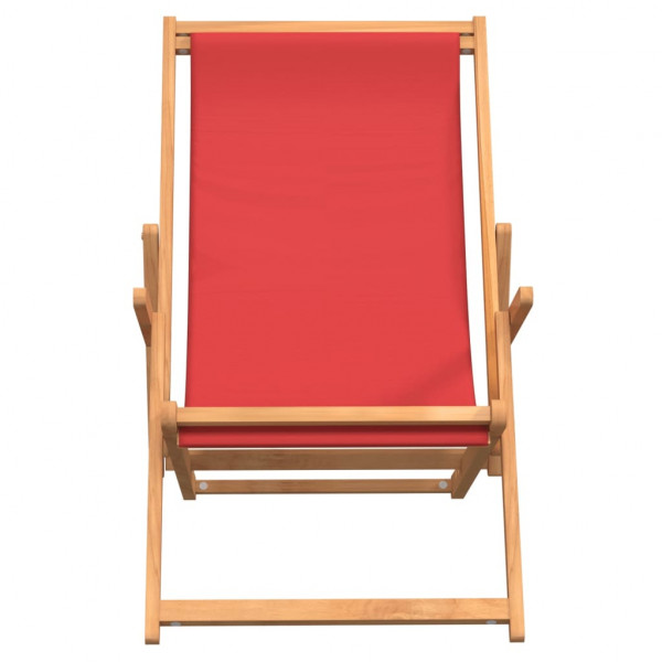 Silla de playa plegable de madera maciza de teca rojo M 3