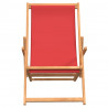 Silla de playa plegable de madera maciza de teca rojo 3