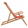 Silla de playa plegable de madera maciza de teca rojo 4