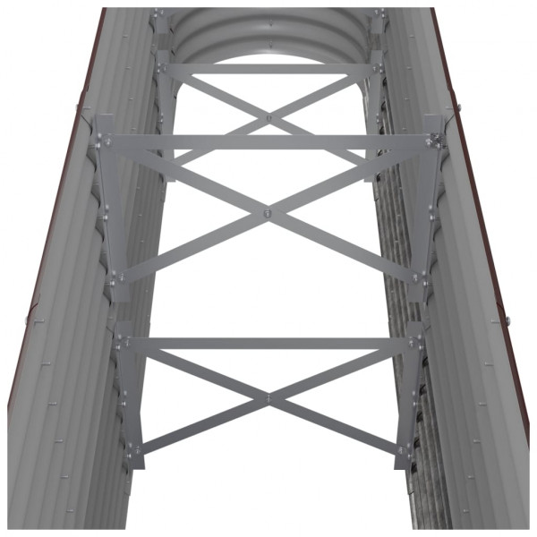 Jardinera arriate acero recubrimiento polvo marrón 260x40x68 cm M 5