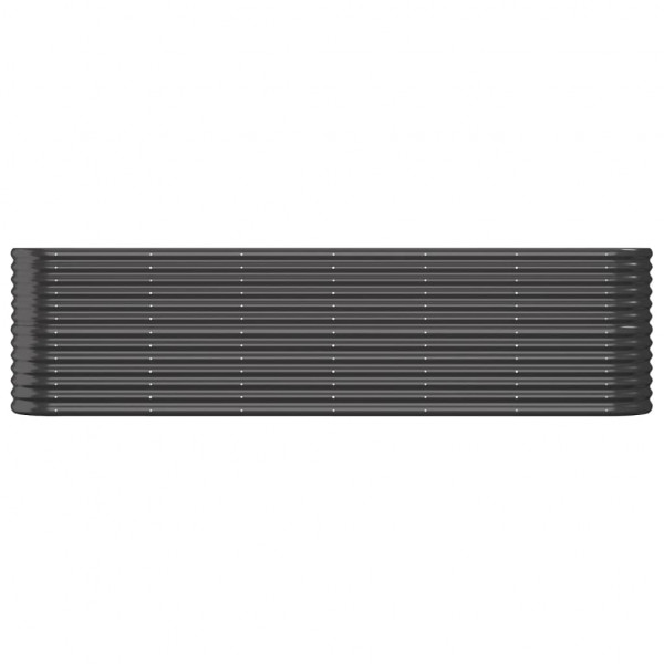 Canteiro elevado jardim 260x40x68 aço revestido a pó antracite M 3