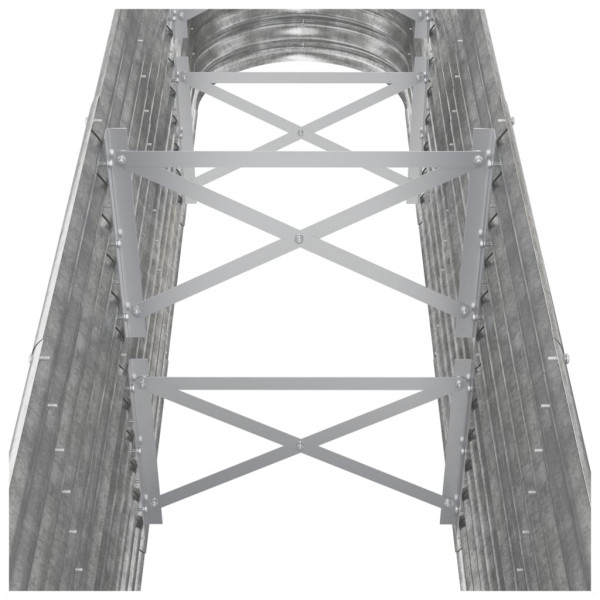 Canteiro elevado jardim 260x40x68cm aço revestido a pó prateado M 5