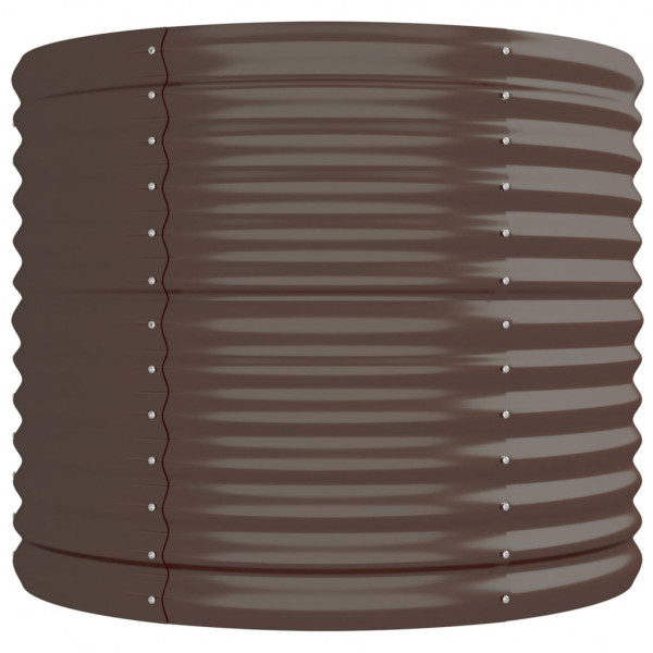 Canteiro elevado jardim 296x80x68cm aço revestido a pó castanho M 4