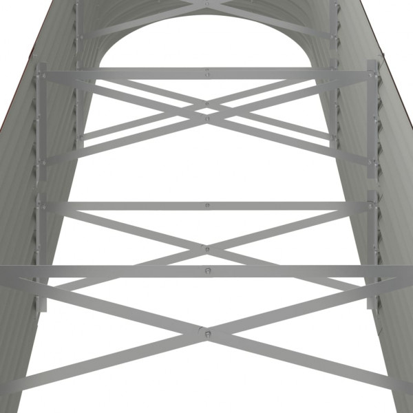 Canteiro elevado jardim 296x80x68cm aço revestido a pó castanho M 5