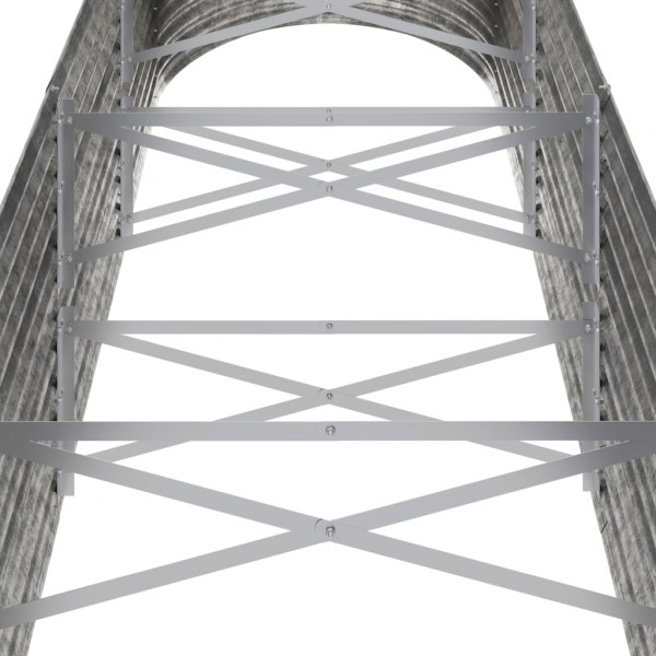 Canteiro elevado jardim 296x80x68cm aço revestido a pó prateado M 5