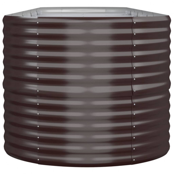 Canteiro elevado jardim 368x80x68cm aço revestido a pó castanho M 4