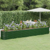 Canteiro elevado jardim 440x80x68 cm aço revestido a pó verde 1