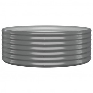 Jardinera arriate acero recubrimiento polvo gris 100x100x36 cm H