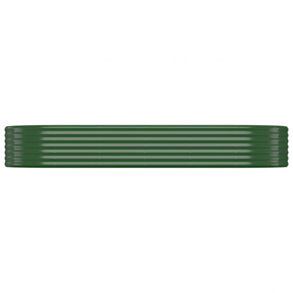 Canteiro elevado jardim 249x100x36 cm aço revestido a pó verde M 3