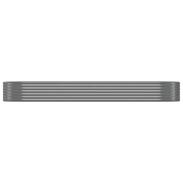 Jardinera arriate acero recubrimiento polvo gris 322x100x36 cm M 3