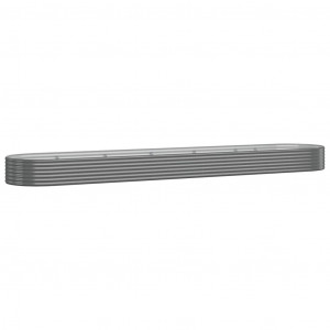 Jardinera arriate acero recubrimiento polvo gris 507x100x36 cm H