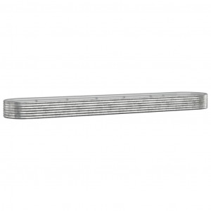 Canteiro elevado jardim 507x100x36 aço revestido a pó prateado H