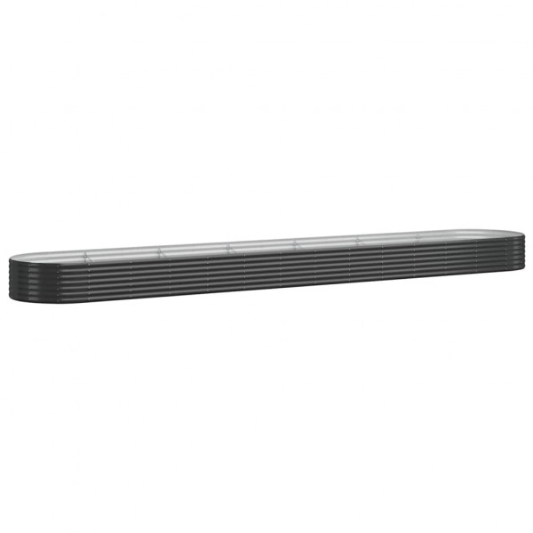 Canteiro elevado jardim 544x100x36 aço revestido a pó antracite M 2