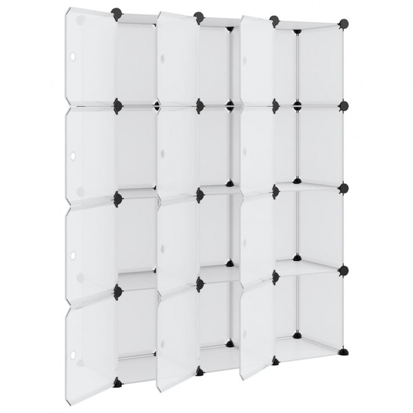 Organizador de arrumação com 12 cubos e portas PP transparente M 4