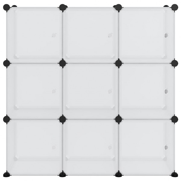 Estantería de cubos 9 compartimentos y puertas PP transparente M 3