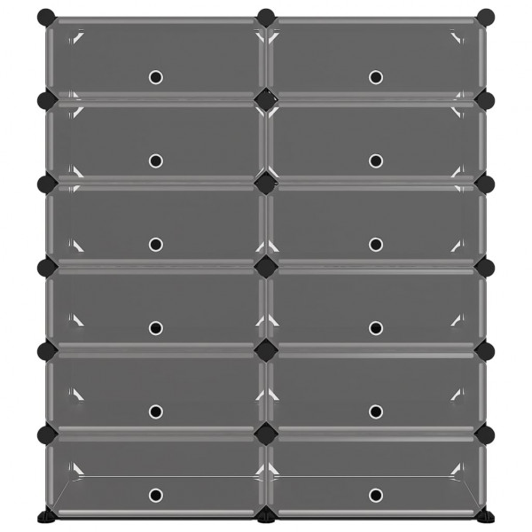 Sapateira 94.5x36.5x106 cm PP preto M 3