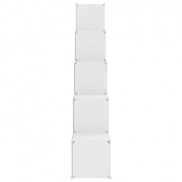 Armário de arrumação infantil com 15 cubos PP branco M 4