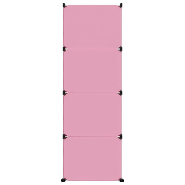 Armário de arrumação infantil com 12 cubos PP rosa M 4