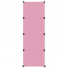 Armário de arrumação infantil com 12 cubos PP rosa 4