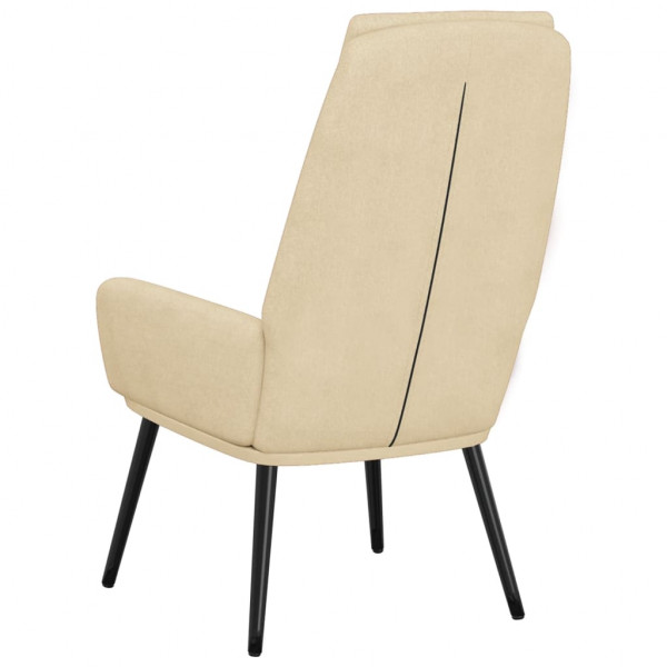 Sillón de relax de tela color crema M 5