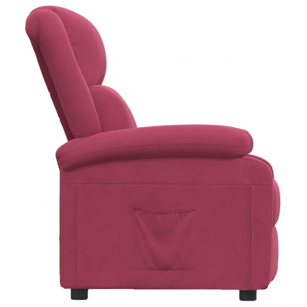 Sillón reclinable de terciopelo rojo tinto M 3