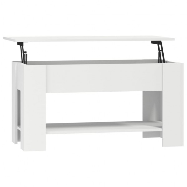 Mesa de centro madera contrachapada blanco 101x49x52 cm D