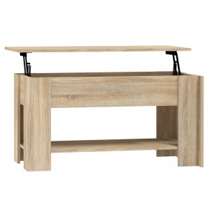 Mesa de centro madera contrachapada roble Sonoma 101x49x52 cm H