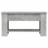 Mesa de centro madera contrachapada gris hormigón 101x49x52 cm 4